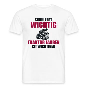Tractor Trekker Tractor School Saying Gift - Men's T-Shirt - white - Front - AI Model Male 178 dark (178cm)