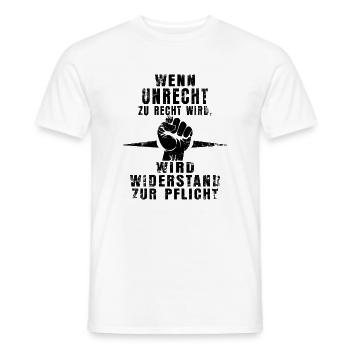 Resistance Is Mandatory - Statement Shirt - Men's T-Shirt - white - Front - AI Model Male 178 dark (178cm)