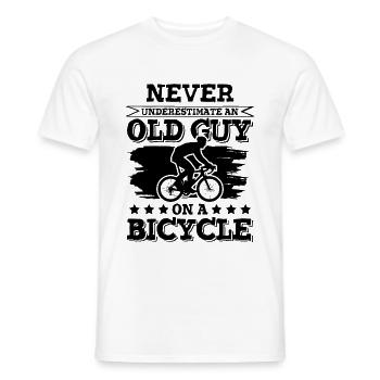 old man cycling - Men's T-Shirt - white - Front - AI Model Male 178 dark (178cm)