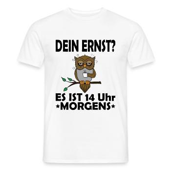 Müde verschlafen Morgenmuffel Eule Langschläfer - Männer T-Shirt - Weiß - Vorne - AI Model Male 178 dark (178cm)