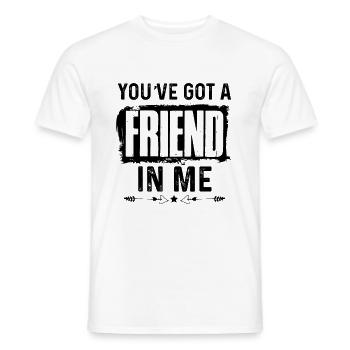 friends friend - Men's T-Shirt - white - Front - AI Model Male 178 dark (178cm)