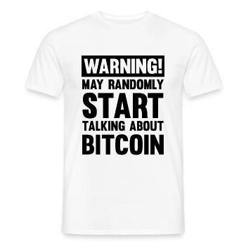 avertissement bitcoin - T-shirt homme - blanc - Devant - AI Model Male 178 dark (178cm)