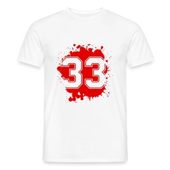 33 nombre de taches - T-shirt homme - blanc - Devant - AI Model Male 178 dark (178cm)
