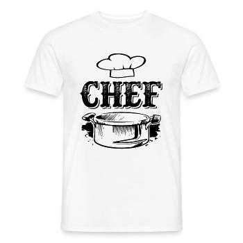 chef chef - Men's T-Shirt - white - Front - AI Model Male 178 dark (178cm)
