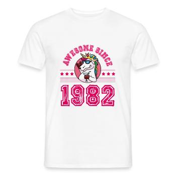 1982 Licorne awesome - T-shirt homme - blanc - Devant - AI Model Male 178 dark (178cm)