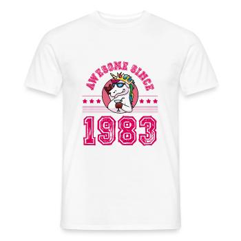 1983 Awesome Einhorn - Männer T-Shirt - Weiß - Vorne - AI Model Male 178 dark (178cm)