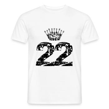 22 couronnes nombre - T-shirt homme - blanc - Devant - AI Model Male 178 dark (178cm)