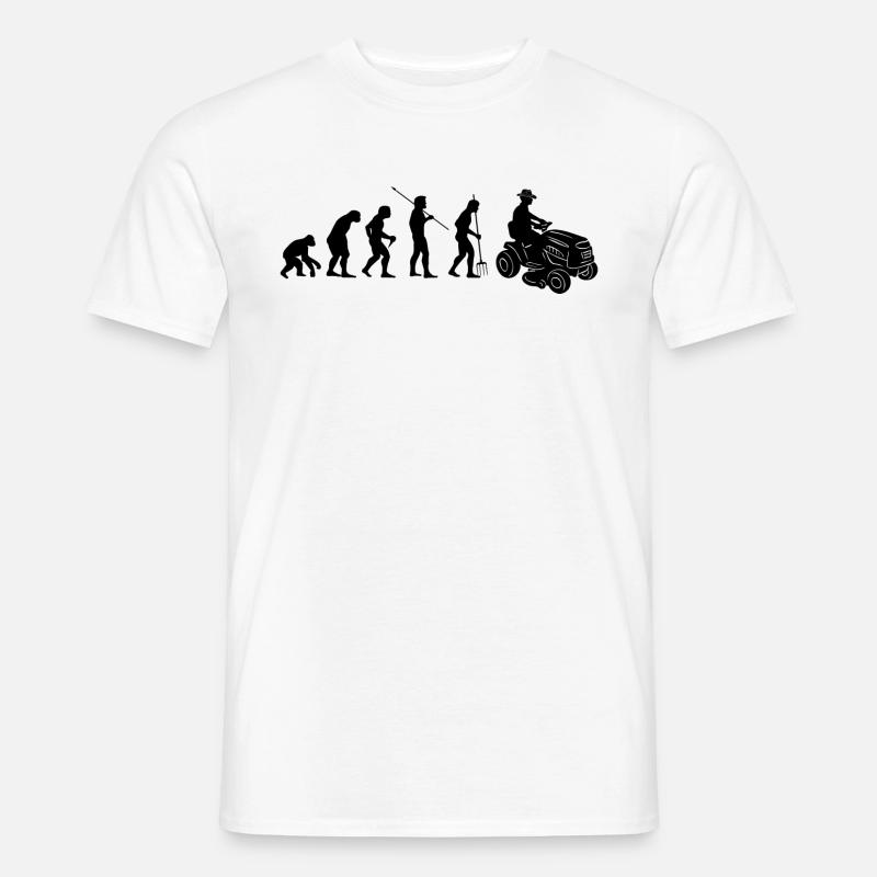 Rasentraktor Evolution Aufsitzmäher Rasenmäher - Männer T-Shirt - Weiß