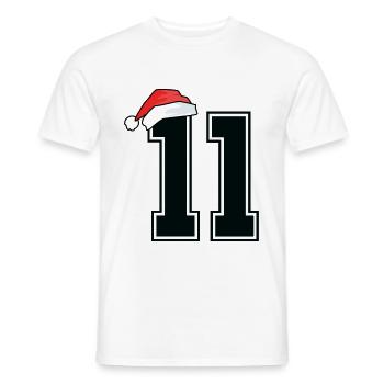 11 Numéro Noël - T-shirt homme - blanc - Devant - AI Model Male 178 dark (178cm)