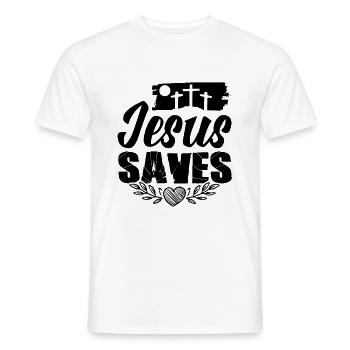 Jésus sauve - T-shirt homme - blanc - Devant - AI Model Male 178 dark (178cm)