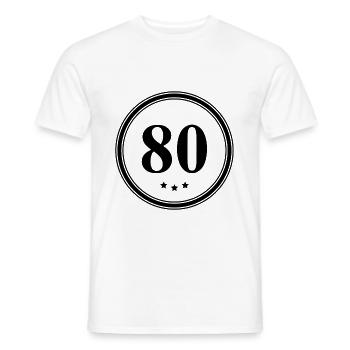 80 number jersey - Men's T-Shirt - white - Front - AI Model Male 178 dark (178cm)
