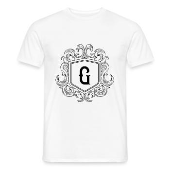 G Letter Coat of Arms - Men's T-Shirt - white - Front - AI Model Male 178 dark (178cm)