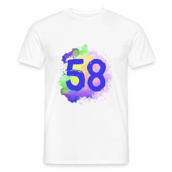 58 Nombre d’objets blob - T-shirt homme - blanc - Devant - AI Model Male 178 dark (178cm)