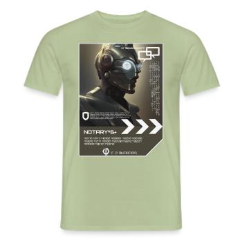 NOTARY*6+ - Android - Männer T-Shirt - Sage - Vorne - AI Model Male 178 light (178cm)
