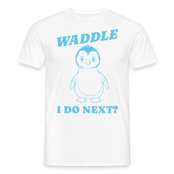 Waddle je fais le prochain cadeau - T-shirt homme - blanc - Devant - AI Model Male 178 dark (178cm)