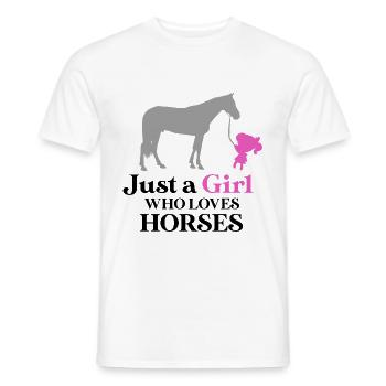 Juste une fille qui aime les chevaux - T-shirt homme - blanc - Devant - AI Model Male 178 dark (178cm)