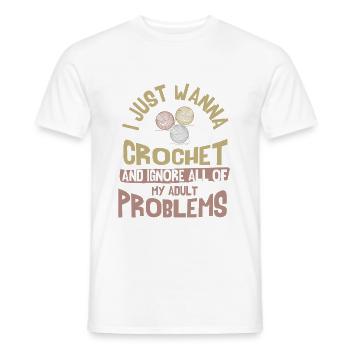 Crochet is LIFE - Men's T-Shirt - white - Front - AI Model Male 178 dark (178cm)