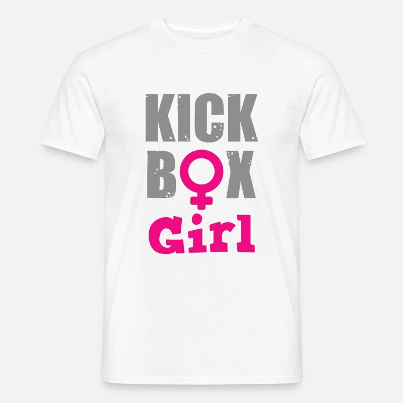 Kickbox-Mädchen - Männer T-Shirt - Weiß