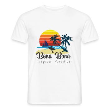 Bora Bora - Histoire de la destination Summer Vacation Maldives - T-shirt homme - blanc - Devant - AI Model Male 178 dark (178cm)