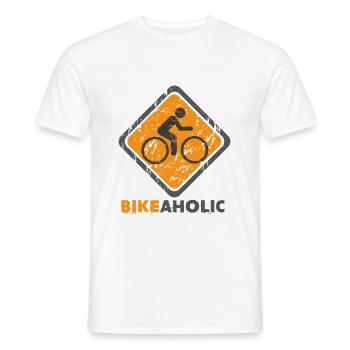 Bikeaholic - Fahrradliebhaber Radfahrer Mountainbi - Männer T-Shirt - Weiß - Vorne - AI Model Male 178 dark (178cm)