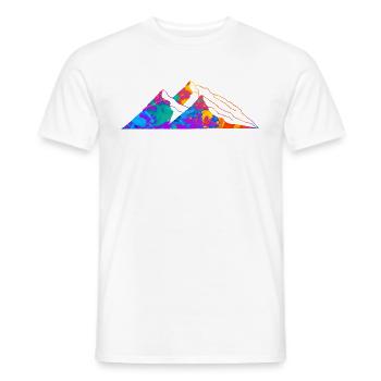 Mountains Mountaineers Hiking Splash Silhouette - Men's T-Shirt - white - Front - AI Model Male 178 dark (178cm)