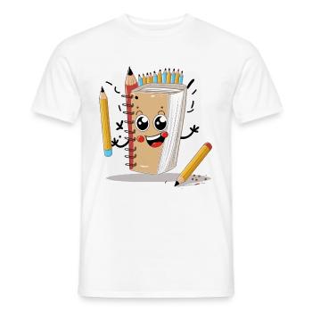 Der Sketch Master - Männer T-Shirt - Weiß - Vorne - AI Model Male 178 dark (178cm)