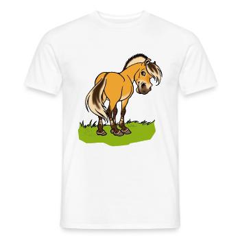 Freundliches Fjordpferd (Ohne Text) - T-shirt homme - blanc - Devant - AI Model Male 178 dark (178cm)