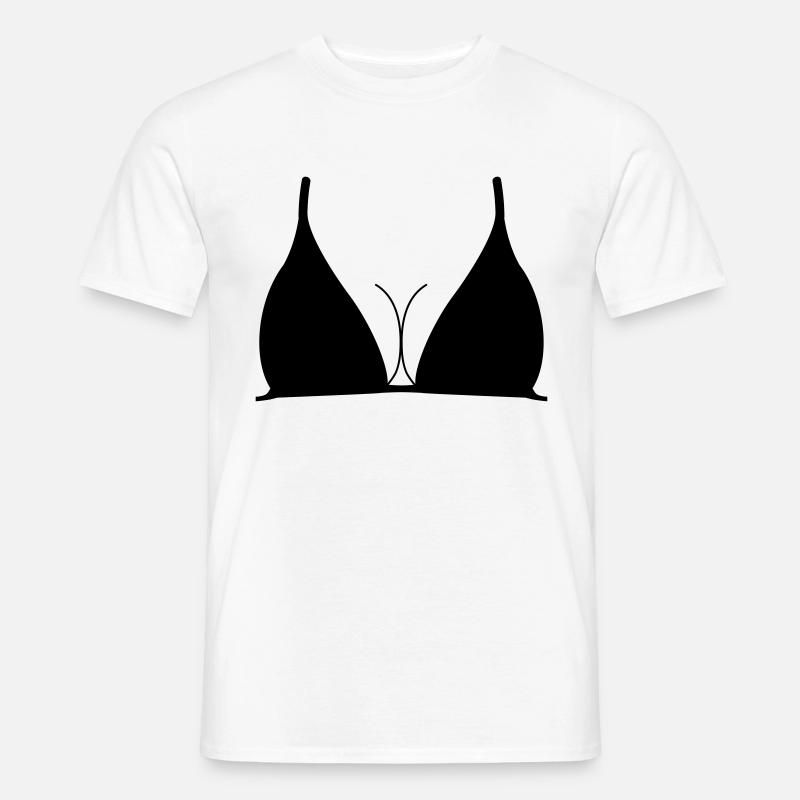 Breasts, upper part, bust size, cleavage, breast, - Men's T-Shirt - white