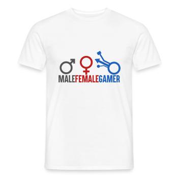 Gamer - Male Female Gamer - Men's T-Shirt - white - Front - AI Model Male 178 dark (178cm)