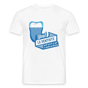Seul le dentiste! - T-shirt homme - blanc - Devant - AI Model Male 178 dark (178cm)