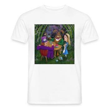 Alice au pays des merveilles thé pary - T-shirt homme - blanc - Devant - AI Model Male 178 dark (178cm)
