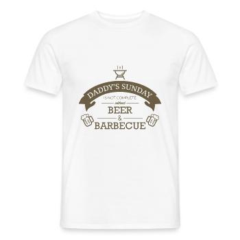 Papa will grillen und Bier Geschenk Vatertag dad - Männer T-Shirt - Weiß - Vorne - AI Model Male 178 dark (178cm)