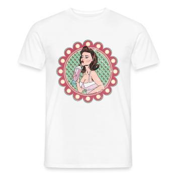 Vintage Milkshake Girl - Männer T-Shirt - Weiß - Vorne - AI Model Male 178 dark (178cm)