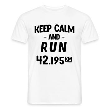 keep calm and run 42.195km - T-shirt homme - blanc - Devant - AI Model Male 178 dark (178cm)