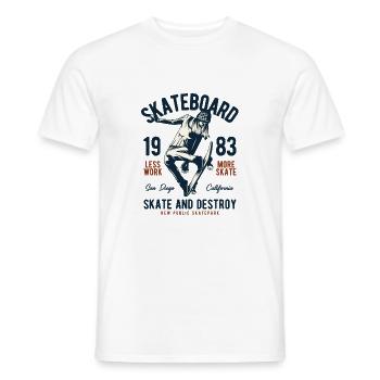 SKATEBOARD 1983 - Men's T-Shirt - white - Front - AI Model Male 178 dark (178cm)