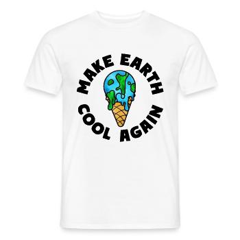 Schmelzende Erde Eiscreme Make Earth Cool Again - Männer T-Shirt - Weiß - Vorne - AI Model Male 178 dark (178cm)