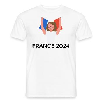 I love France 2024, Holidays in France 2024 - Men's T-Shirt - white - Front - AI Model Male 178 dark (178cm)