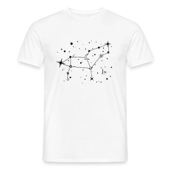 Leo / Löwe Sternzeichen, Nachthimmel, Planeten - Männer T-Shirt - Weiß - Vorne - AI Model Male 178 dark (178cm)