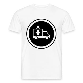 Krankenwagen Ambulance - Männer T-Shirt - Weiß - Vorne - AI Model Male 178 dark (178cm)