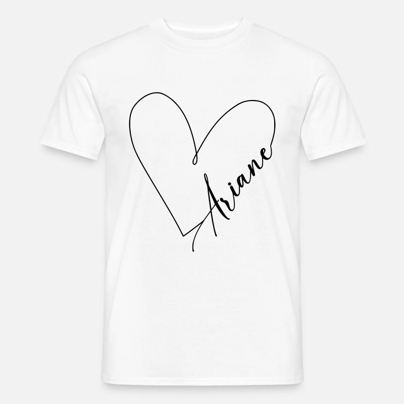 Ariane Name Herzlinie - Männer T-Shirt - Weiß