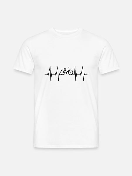 Fahrrad Herzschlag Radfahren Hobby Sport Herz Rad - Männer T-Shirt - Weiß