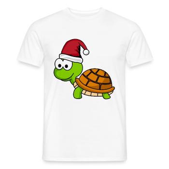 Tortue Bande Dessinée Noël - T-shirt homme - blanc - Devant - AI Model Male 178 dark (178cm)