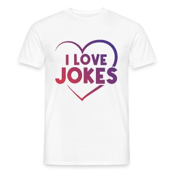 J’aime les blagues coeur - T-shirt homme - blanc - Devant - AI Model Male 178 dark (178cm)
