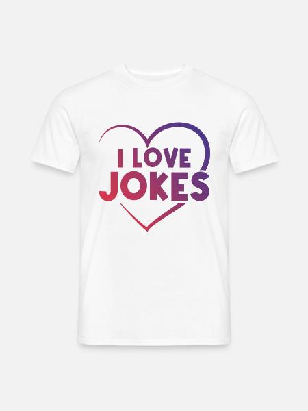 Ich liebe Witze Herz - Männer T-Shirt - Weiß