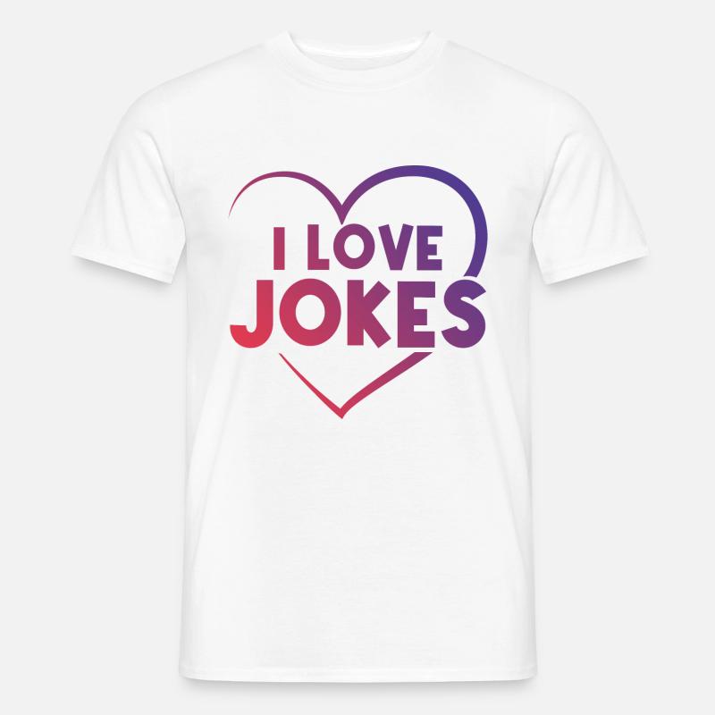 Ich liebe Witze Herz - Männer T-Shirt - Weiß
