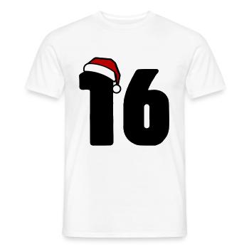 16 Zahl Weihnachten - Männer T-Shirt - Weiß - Vorne - AI Model Male 178 dark (178cm)