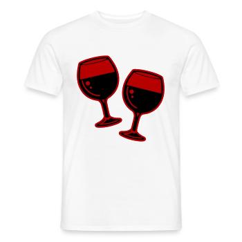 Wine Symbol Glass - Men's T-Shirt - white - Front - AI Model Male 178 dark (178cm)