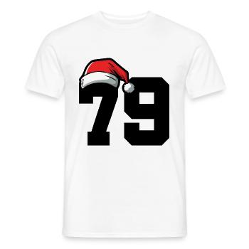 79 Zahl Weihnachten - Männer T-Shirt - Weiß - Vorne - AI Model Male 178 dark (178cm)