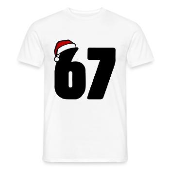 67 Numéro Noël - T-shirt homme - blanc - Devant - AI Model Male 178 dark (178cm)