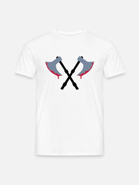 Axt - Blut - Männer T-Shirt - Weiß